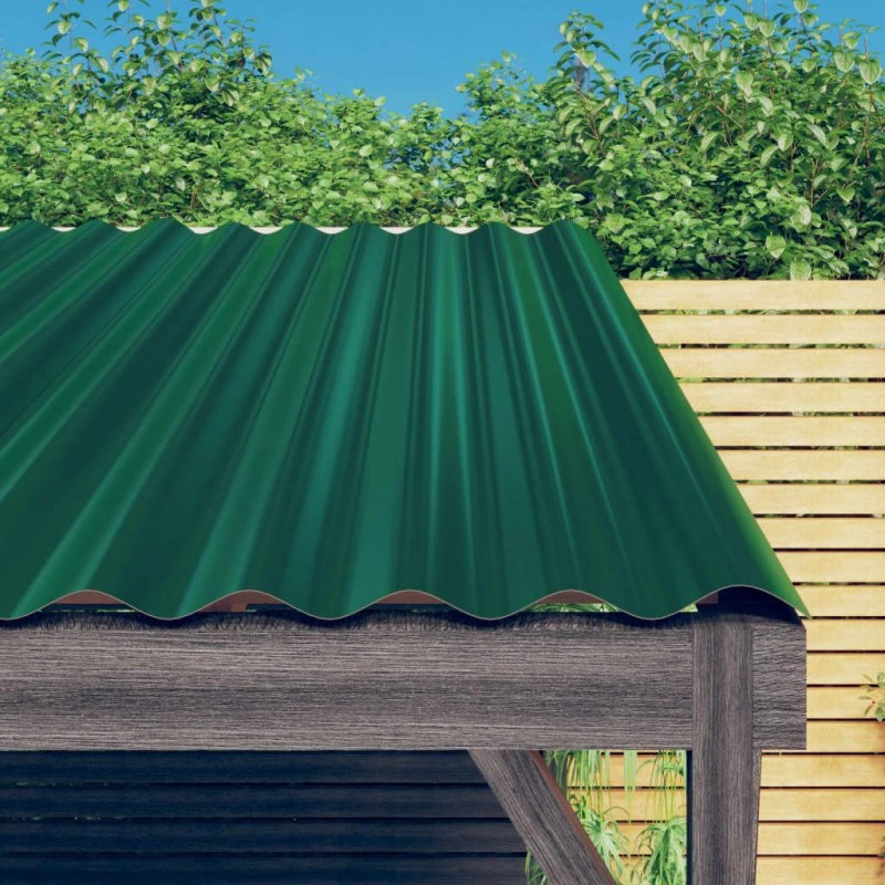 vidaXL 12 stk. tagplader 100x36 cm grøn galvaniseret stål