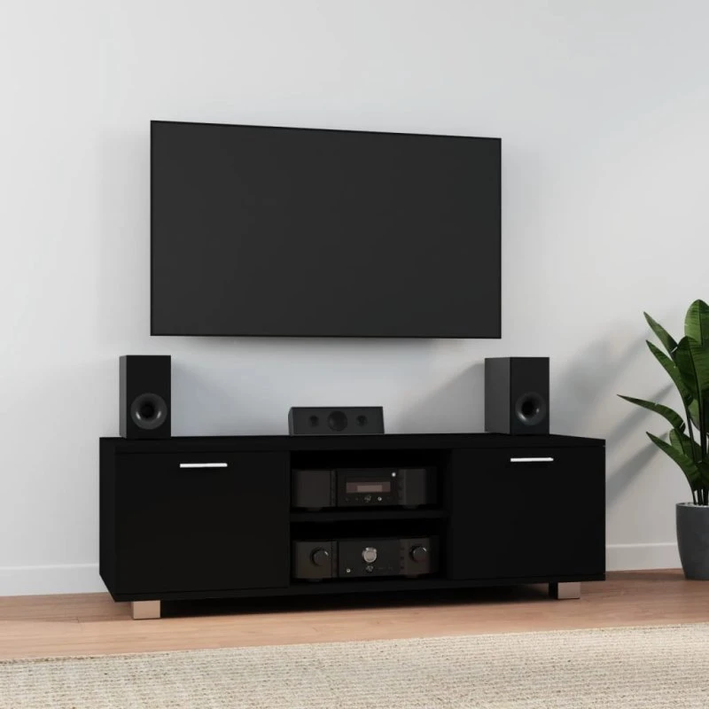 vidaXL tv-bord 120x40,5x35 cm konstrueret træ sort