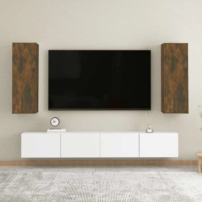 vidaXL 2 stk. tv-skabe 30,5x30x90 cm røget egetræ