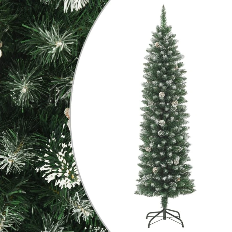 vidaXL Kunstigt Smalt Juletræ 150 cm med Fod, PVC, uden LED