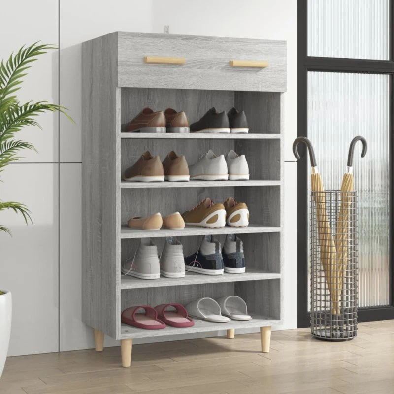 vidaXL Skoreol 60x35x105 cm Konstrueret Træ Grå Sonoma-Eg