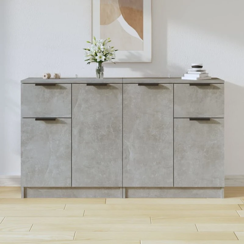 vidaXL Skænke 2 stk. 60x30x70 cm Konstrueret Træ Betongrå