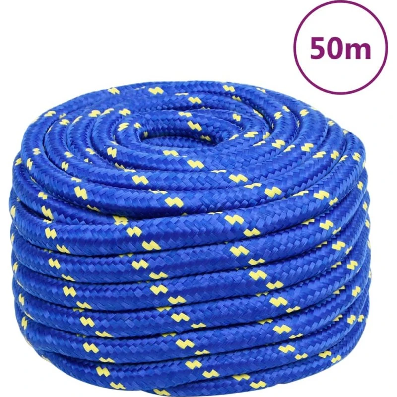 vidaXL Tovværk 20 mm 50 m blå polypropylen