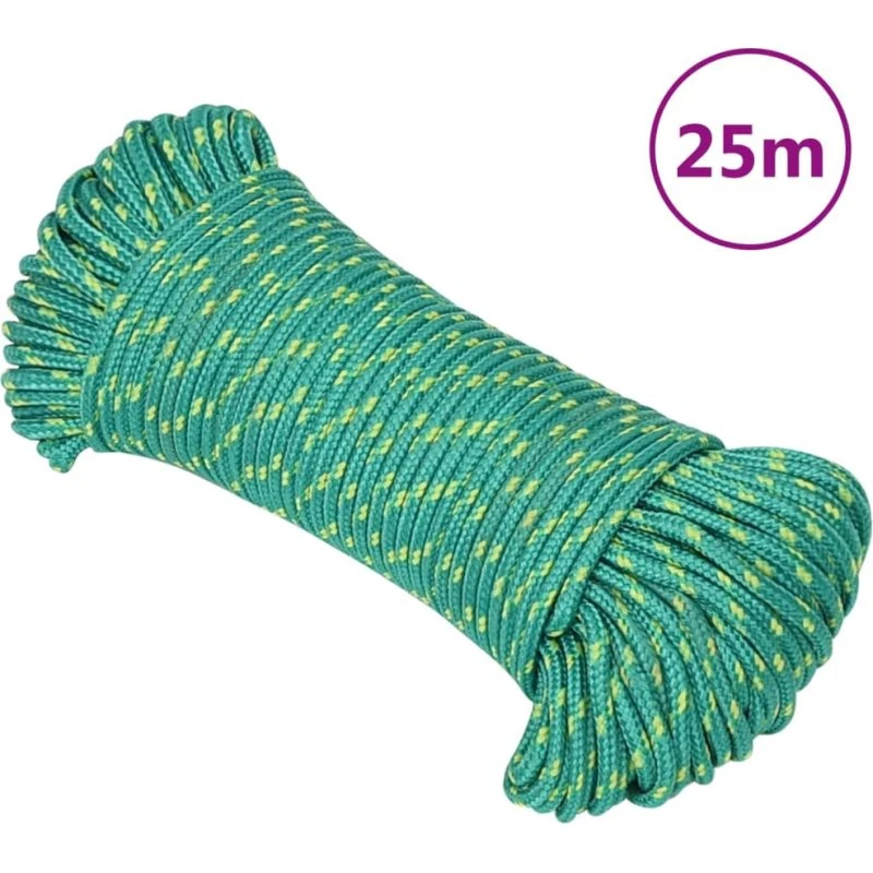 vidaXL Tovværk 4 mm 25 m grøn polypropylen