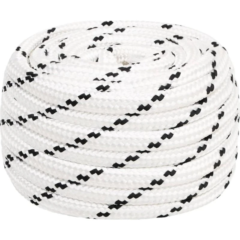 vidaXL flettet tovværk 20 mm x 50 m hvid polyester