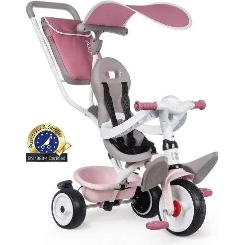 Smoby Baby Balade Plus trehjulet cykel, lyserød
