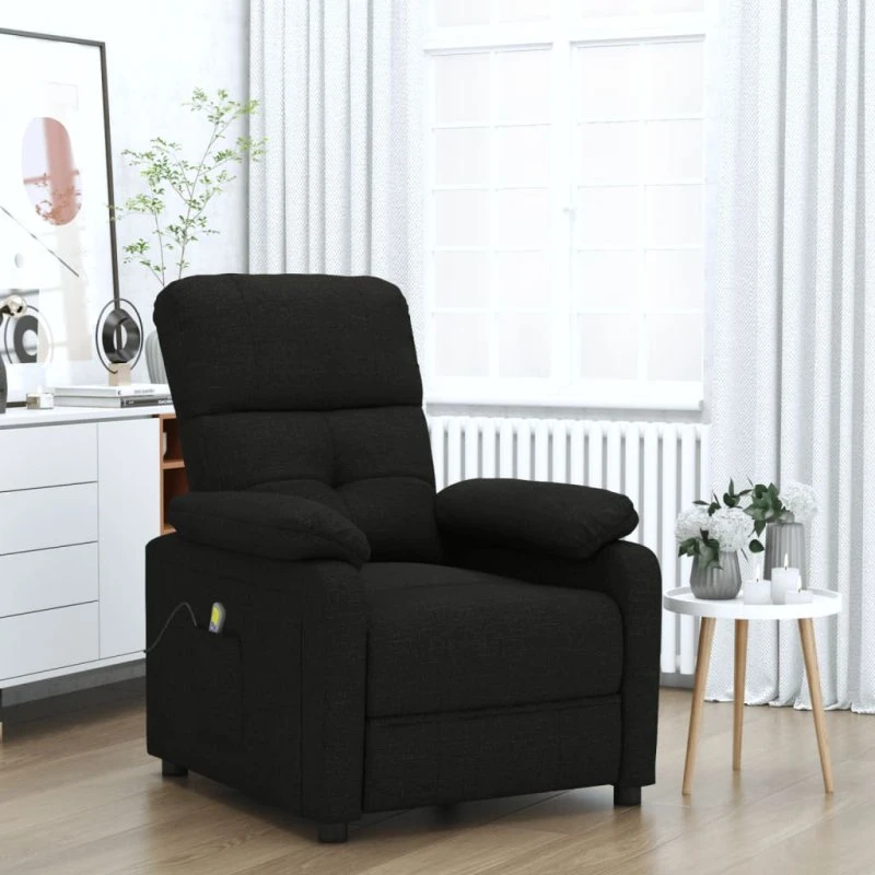 vidaXL Massagestol Stof Sort