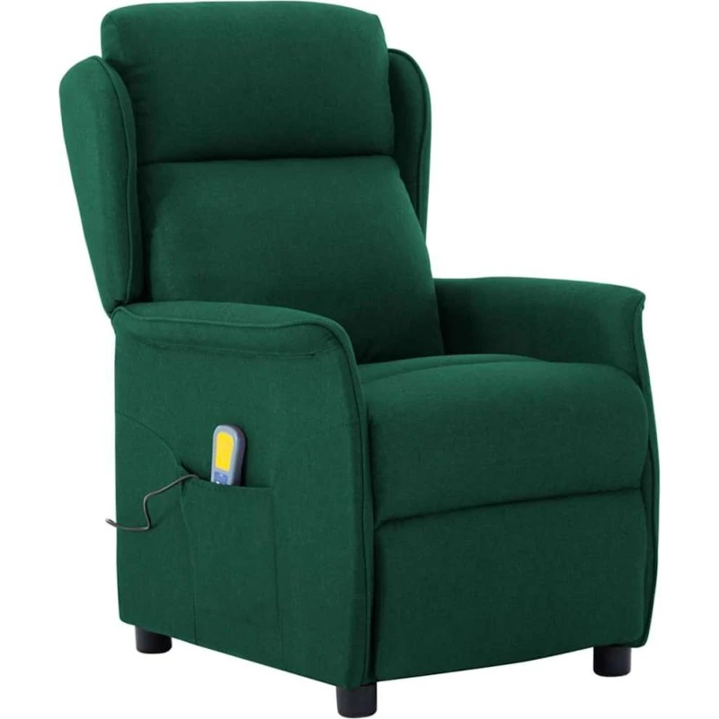 vidaXL Massagestol med pude, mørkegrøn, 93,5 x 67,5 x 101,5 cm