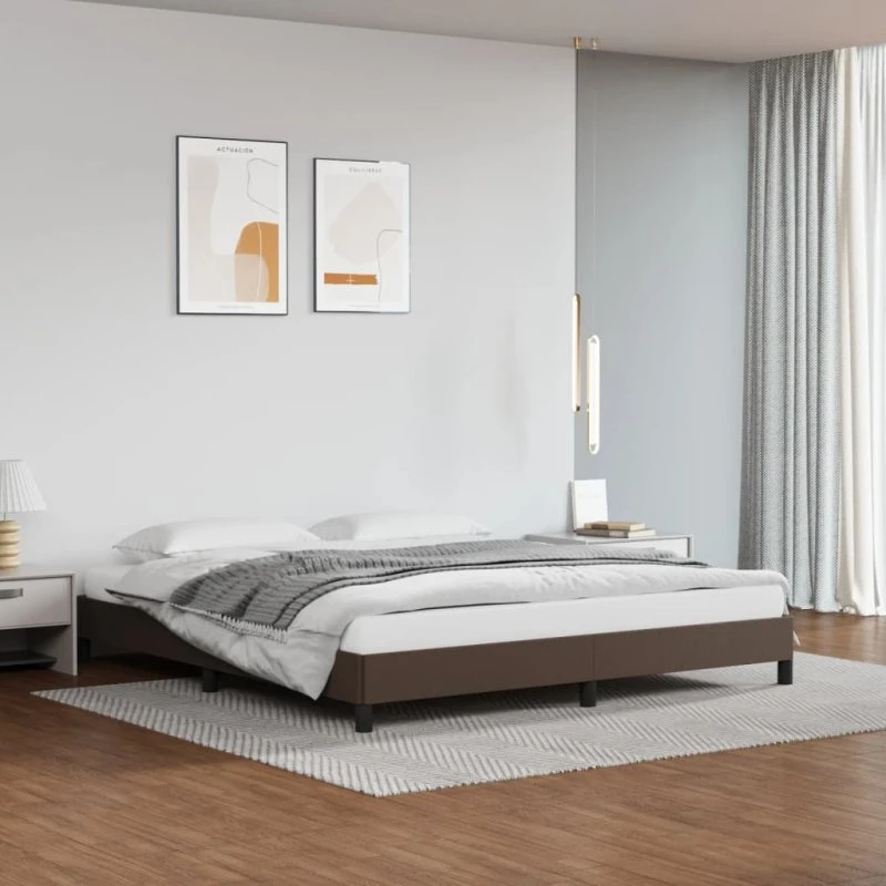 vidaXL sengeramme 180x200 cm brun kunstlæder