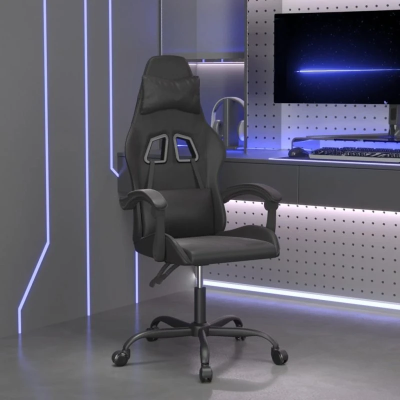vidaXL drejelig gamingstol kunstlæder sort