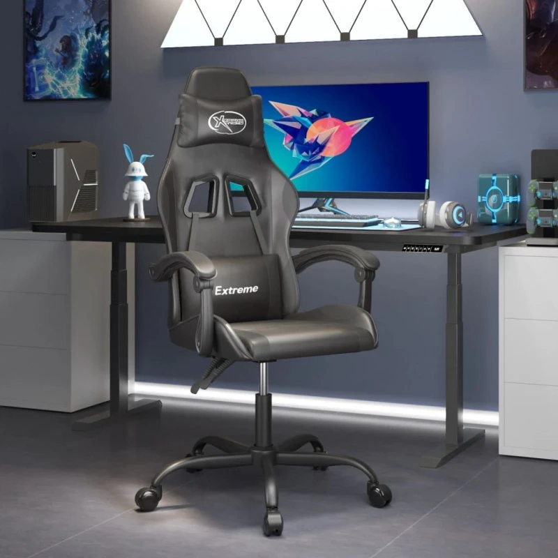 vidaXL drejelig gamingstol kunstlæder sort
