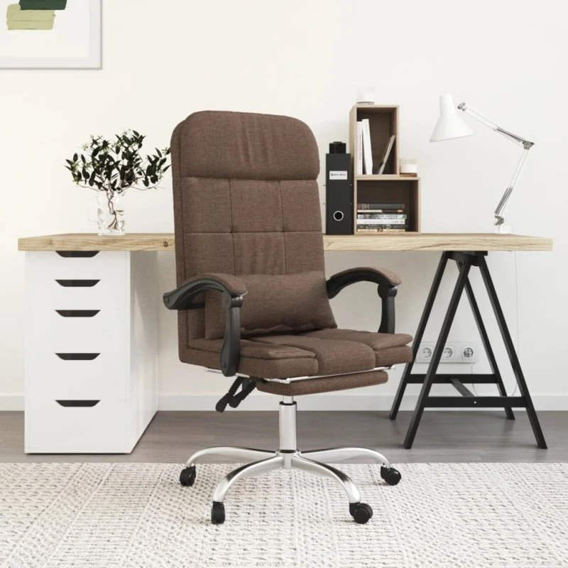 vidaXL Kontorstol med Massagefunktion, Brun