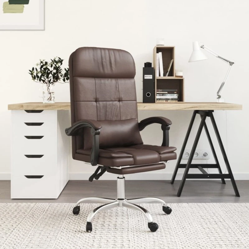 vidaXL Kontorstol med Massagefunktion, Brun