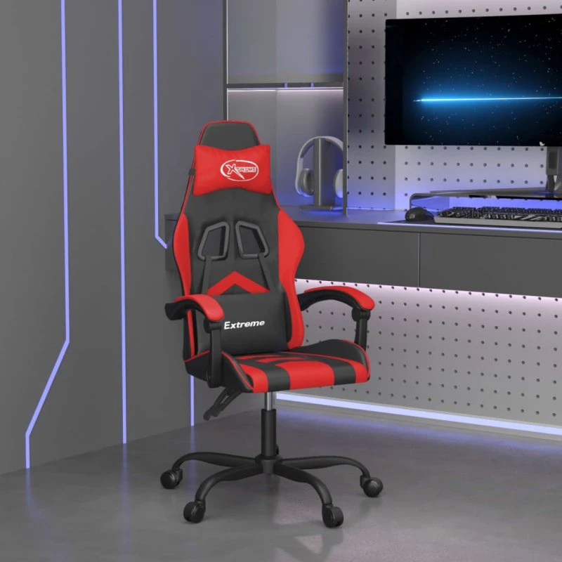 vidaXL Gamingstol Kunstlæder Sort og Rød