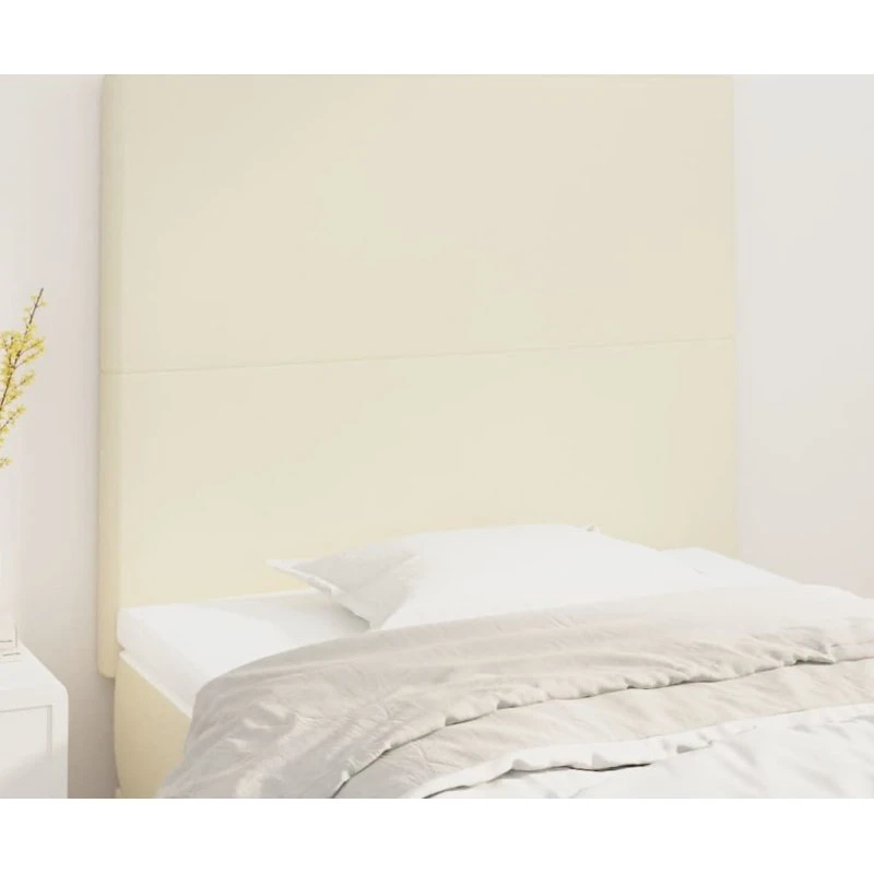 vidaXL sengegavl cremefarvet 90x5x118/128 cm kunstlæder