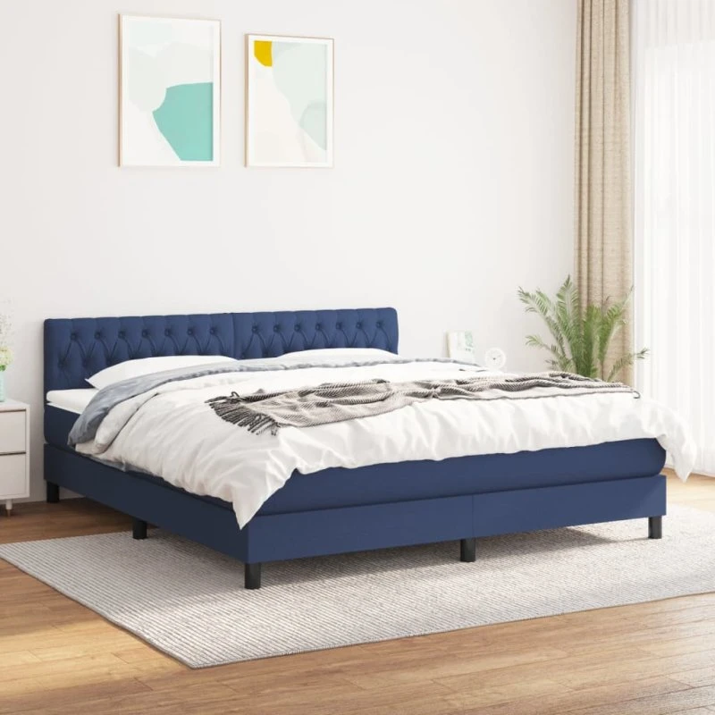 vidaXL Kontinentalseng 180x200 cm med madras blå