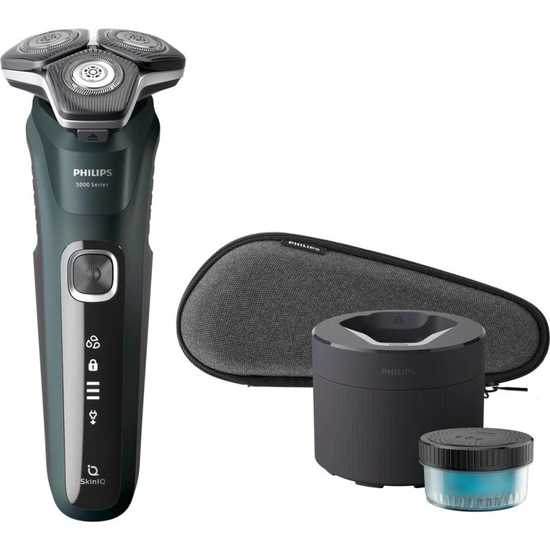 Philips Shaver Series 5000 S5884/50, roterende, våd/tør, sort/grøn