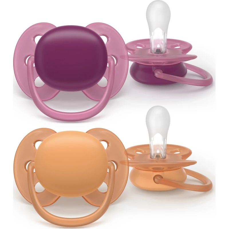 Philips Avent Ultra Soft Sut 18+ måneder, Pink/Orange - 2 stk.