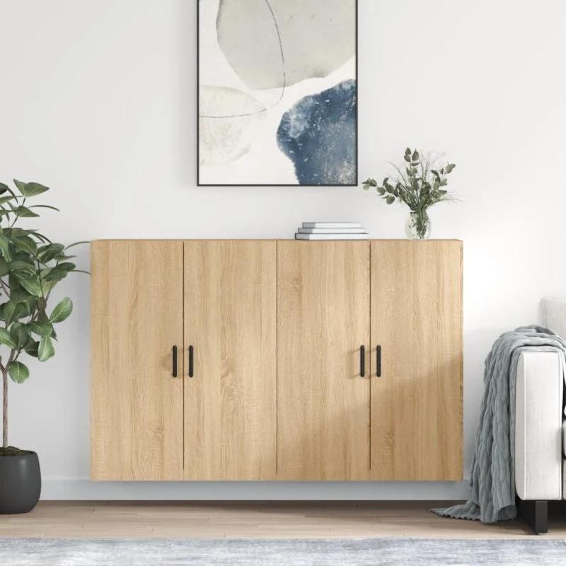 vidaXL Vægskabe 2 stk. 69,5x34x90 cm Sonoma-eg