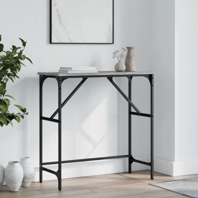 vidaXL Konsolbord 75x32x75 cm grå sonoma-eg konstrueret træ