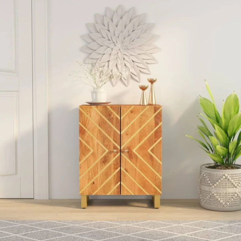 Mangotræ Skænk 60x33,5x75 cm Brun og Sort