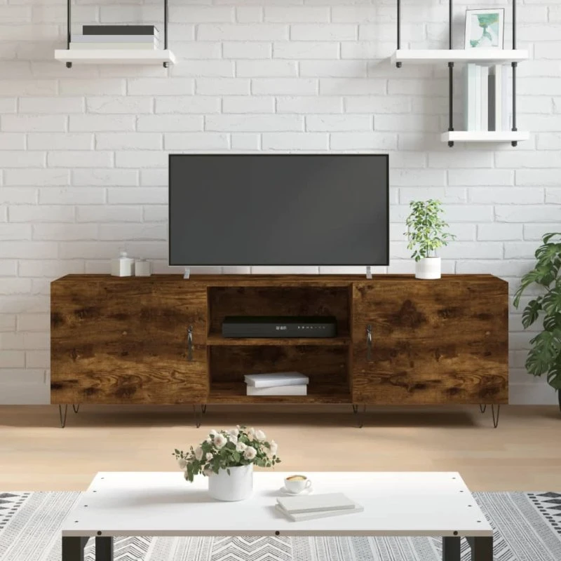 vidaXL tv-bord 150x30x50 cm røget egetræsfarve