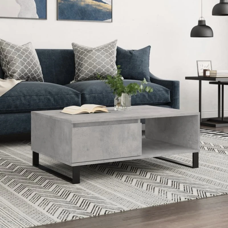 vidaXL Sofabord 90x60x35 cm konstrueret træ betongrå