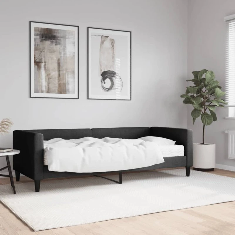 vidaXL Daybed med madras 80x200 cm sort