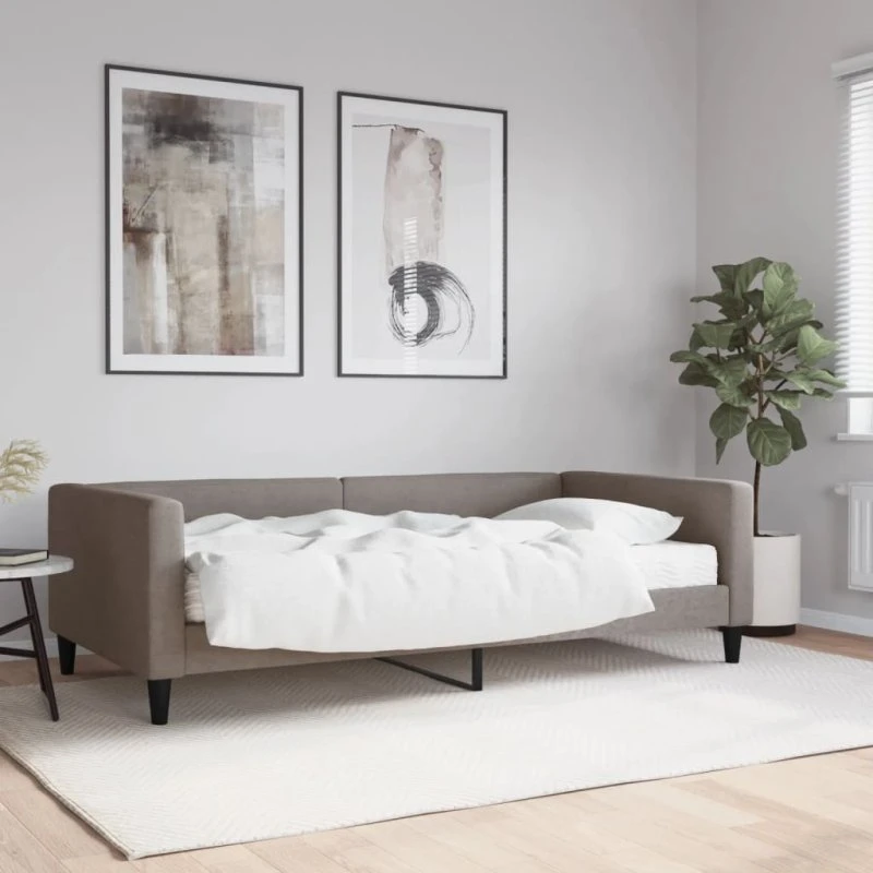 vidaXL Daybed med madras 100x200 cm gråbrun