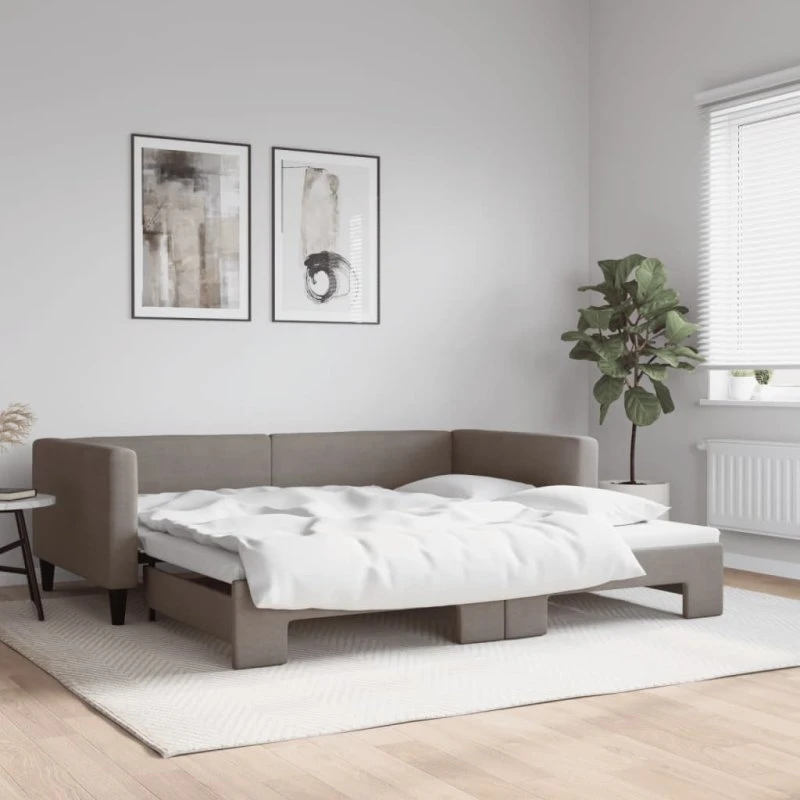 vidaXL Daybed med Udtræk 100x200 cm Gråbrun