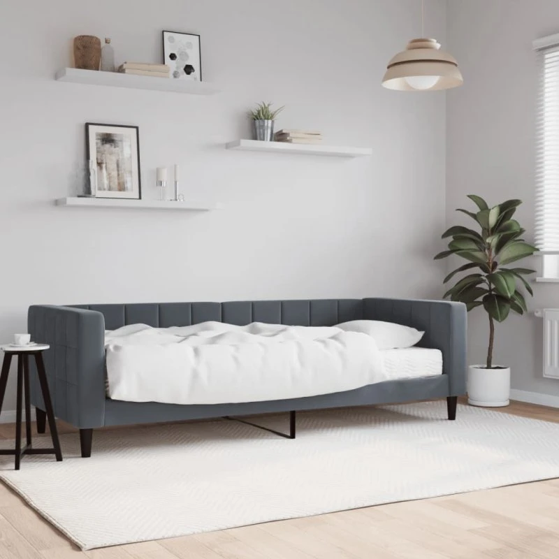 vidaXL Daybed med madras 80x200 cm mørkegrå