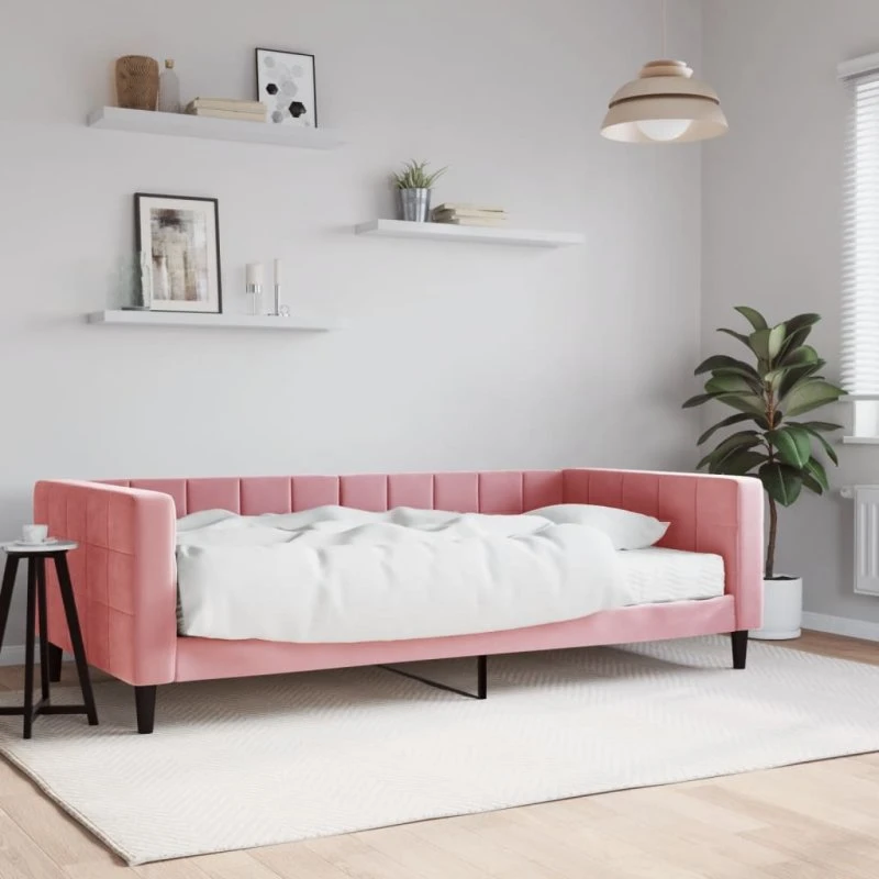 vidaXL Daybed med madras 100x200 cm pink
