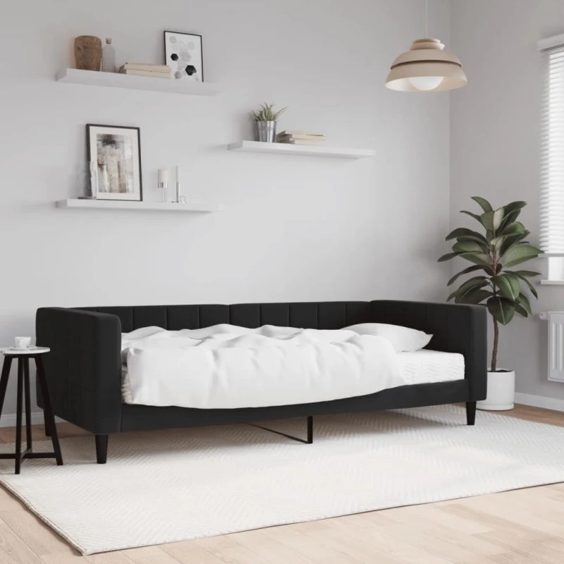 vidaXL Daybed med madras 90x190 cm sort