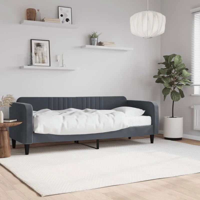 vidaXL Daybed med madras 80x200 cm mørkegrå