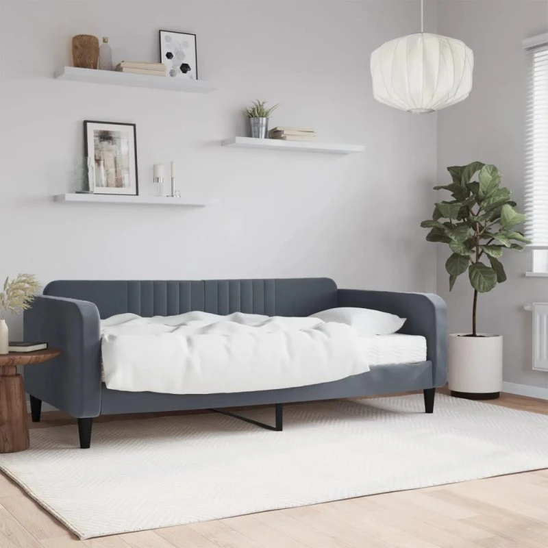 vidaXL Daybed med madras 90x190 cm mørkegrå