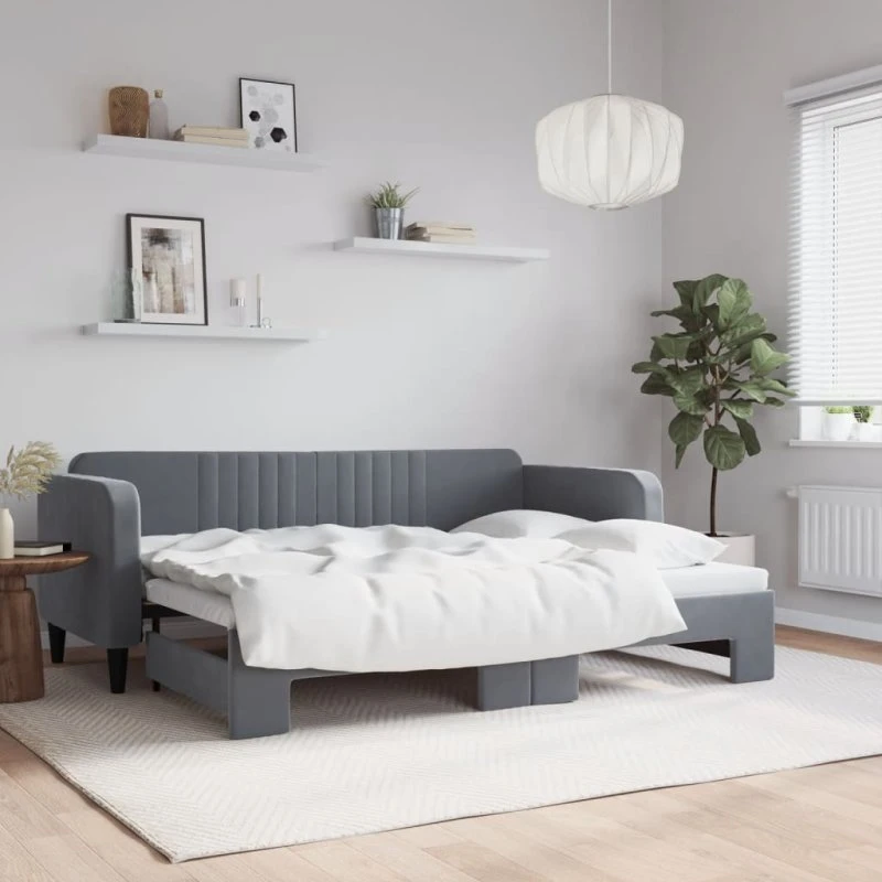 vidaXL Daybed med Udtræk 80x200 cm Mørkegrå