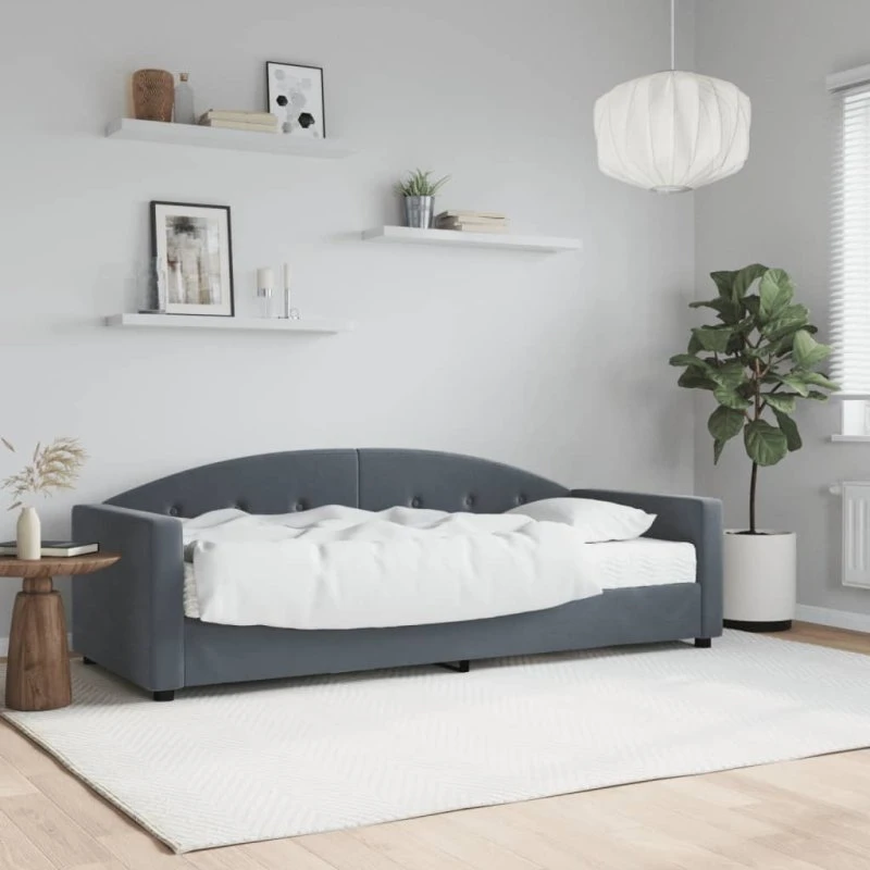 vidaXL Daybed med madras 80x200 cm mørkegrå