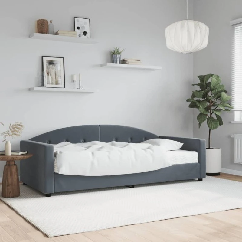 vidaXL Daybed med madras 90x190 cm mørkegrå