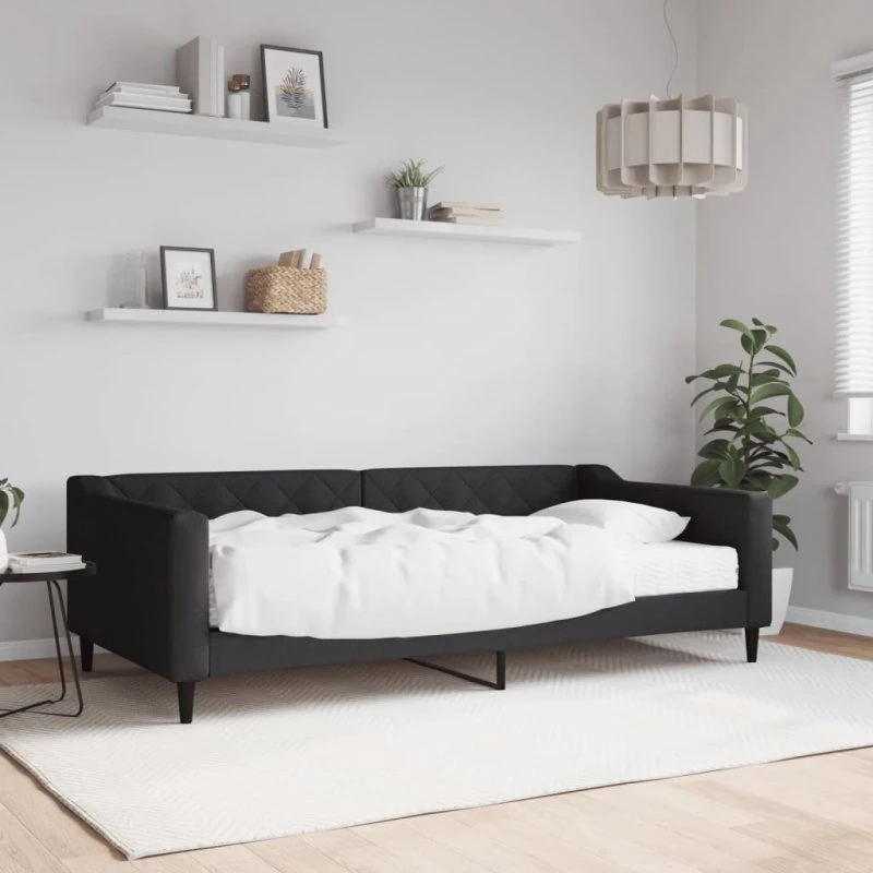 vidaXL Daybed med madras 100x200 cm, sort