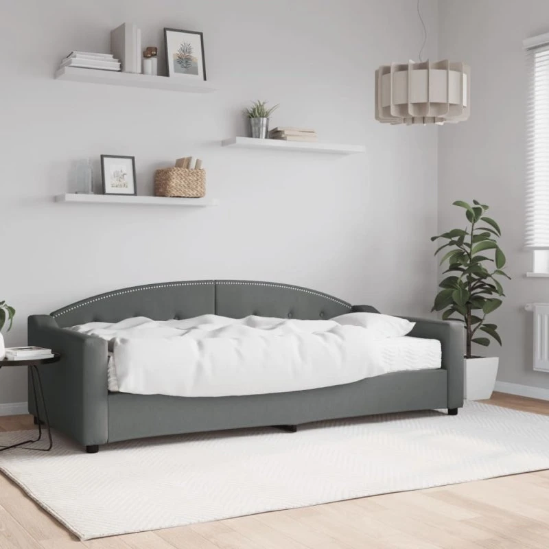 vidaXL Daybed med madras 90x200 cm mørkegrå