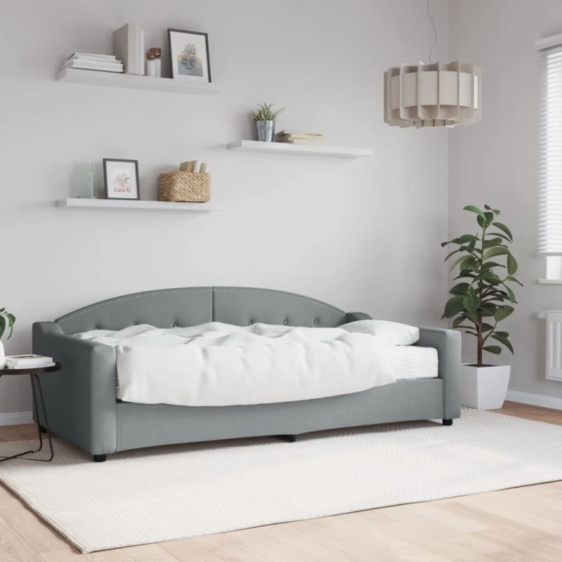 vidaXL Daybed med madras 90x190 cm lysegrå