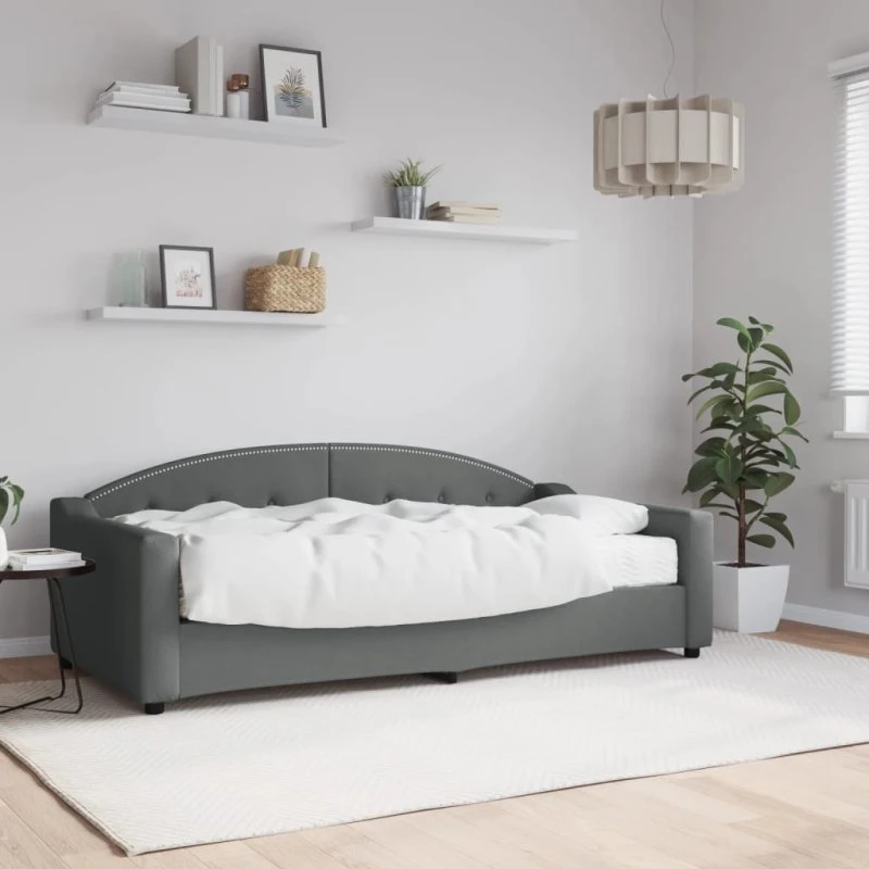 vidaXL Daybed med madras 90x190 cm mørkegrå