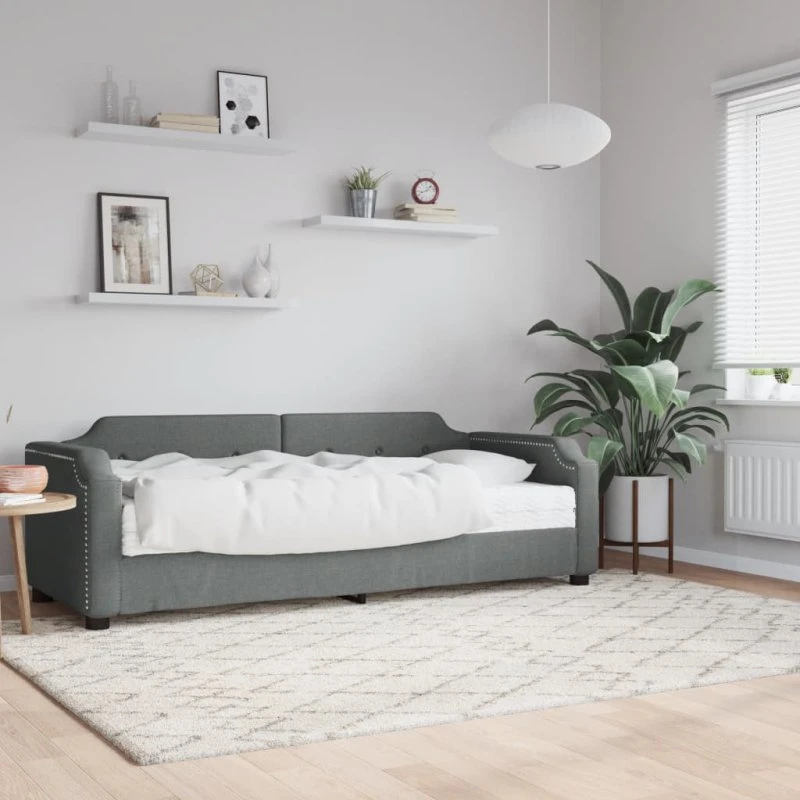 vidaXL Daybed med madras 90x190 cm mørkegrå