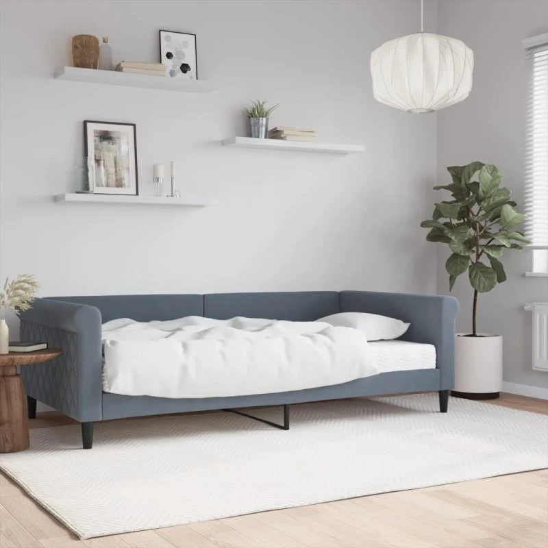 vidaXL Daybed med madras 100x200 cm mørkegrå