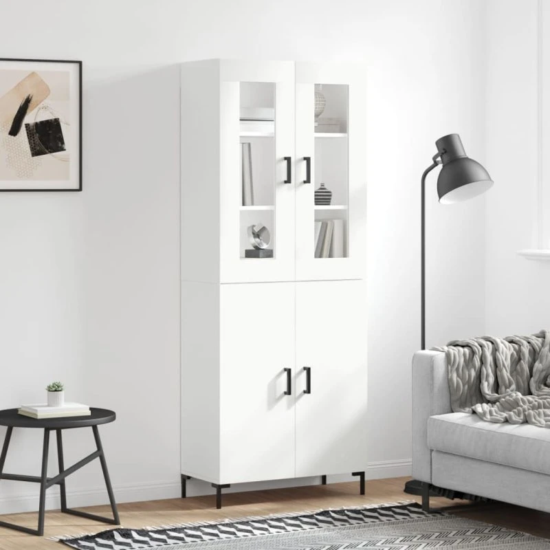 Højskab 69,5x34x180 cm Sonoma-eg, Konstrueret Træ, 2 Låger