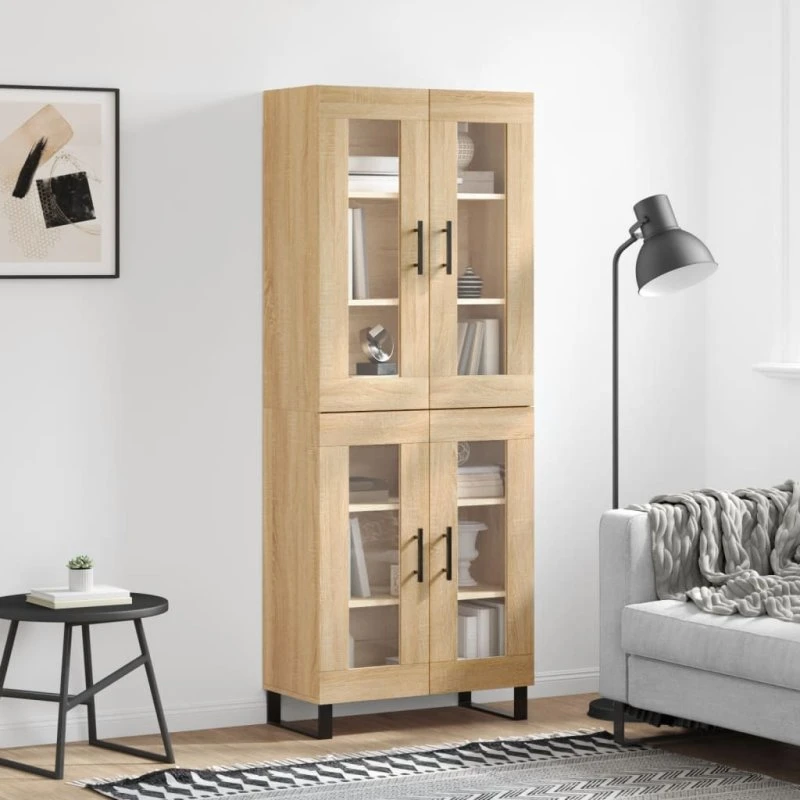 vidaXL Højskab 69,5x34x180 cm Konstrueret Træ Sonoma-Eg