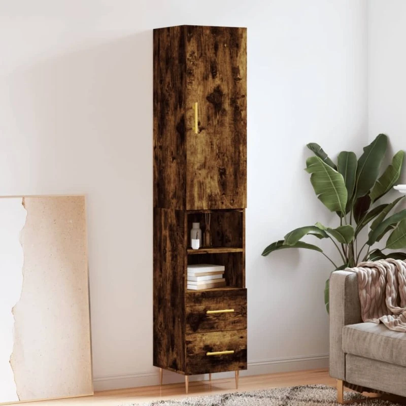 vidaXL Skab 34,5x34x180 cm Røget Egetræ