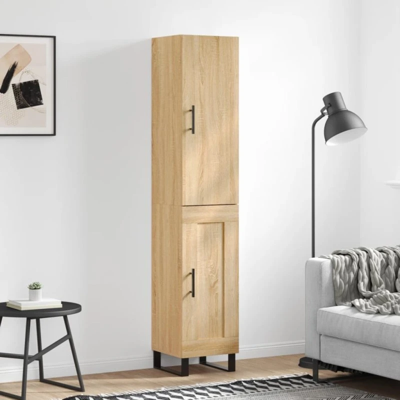 vidaXL Skab 34,5x34x180 cm Konstrueret Træ Sonoma-Eg