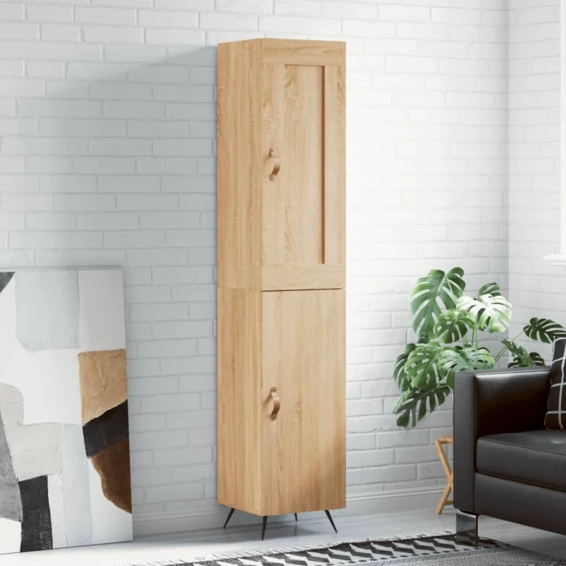 vidaXL Skab 34,5x34x180 cm Konstrueret Træ Sonoma-Ege