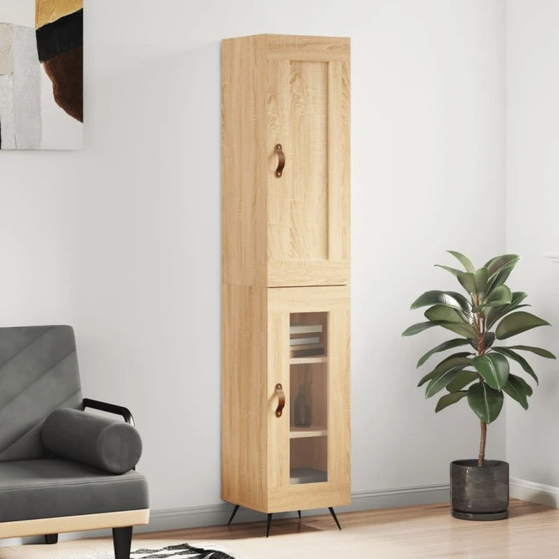 vidaXL Skab 34,5x34x180 cm Konstrueret Træ Sonoma-Ege